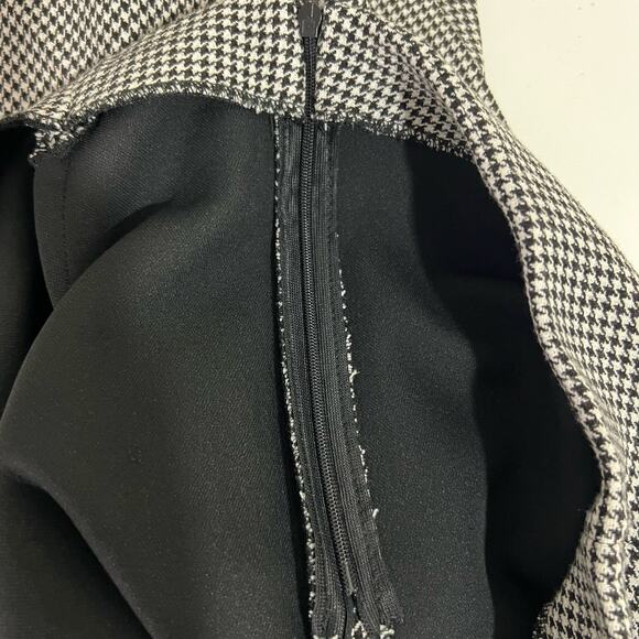 Zara Woman Black & White Houndstooth Jacquard Trousers Pants Size Medium - Picture 7 of 7